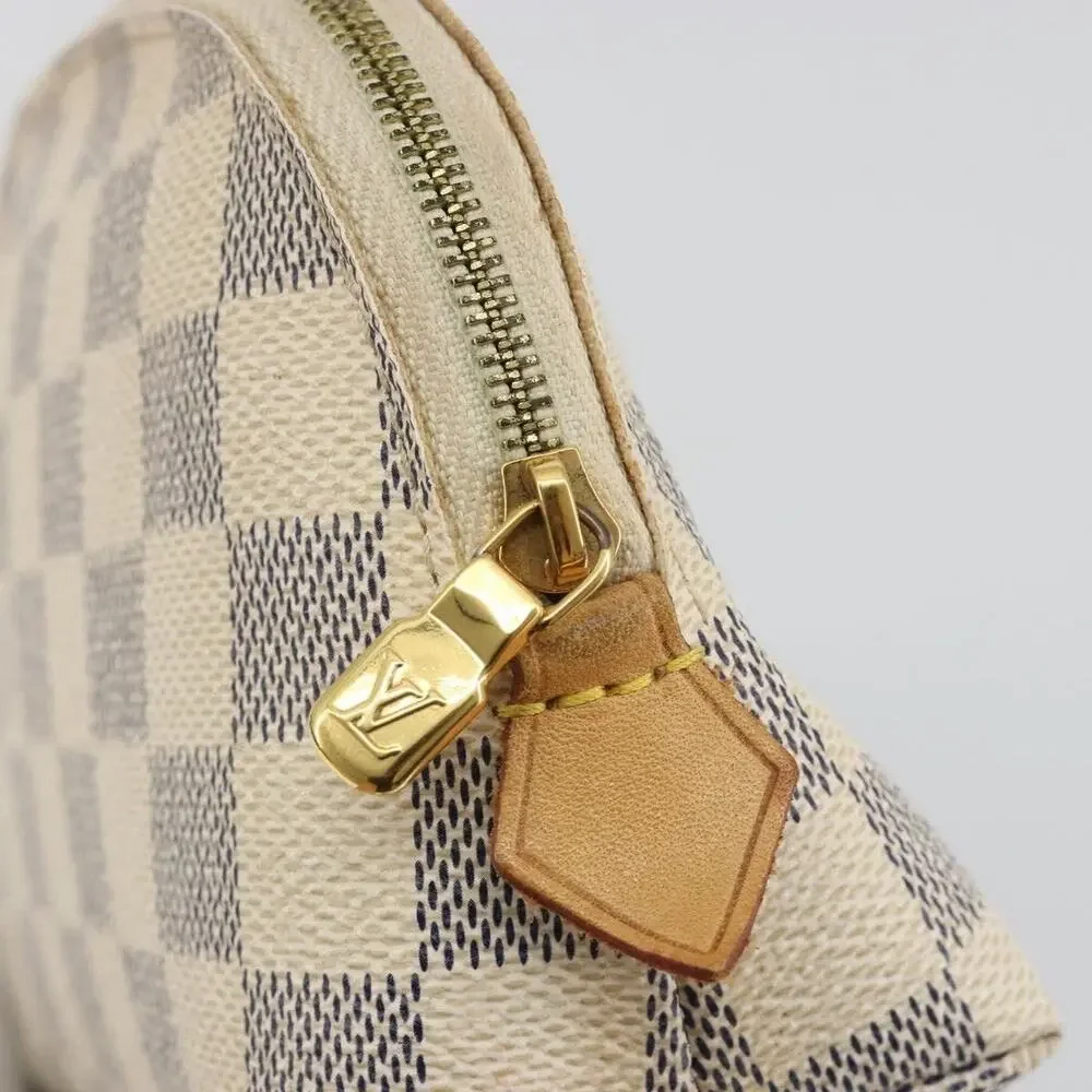 Louis Vuitton Damier Azur Pochette Cosmetic PM Pouch White